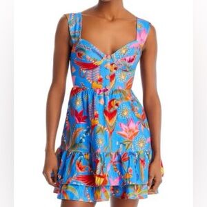 NEW Blue Macaw Party Mini Dress FARM Rio size Small